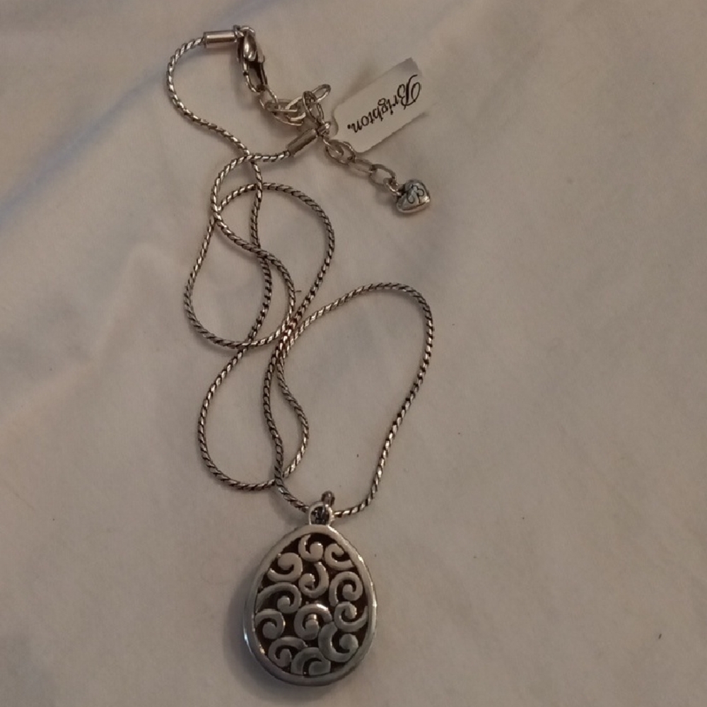 Brighton Elegant Silver Necklace with Swarski Crystals Blue Pendant - Picture 7 of 7